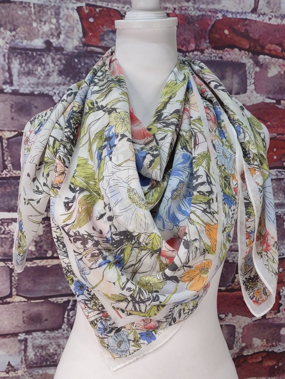 J. Jill Floral Print Silk Scarf
